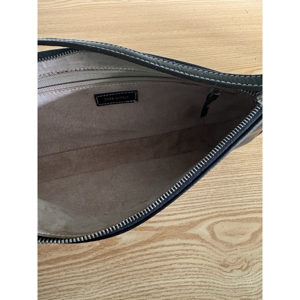 1990s Kate Spade New York Black‎  Leather Baguette Made in Italy - Picture 7 of 10